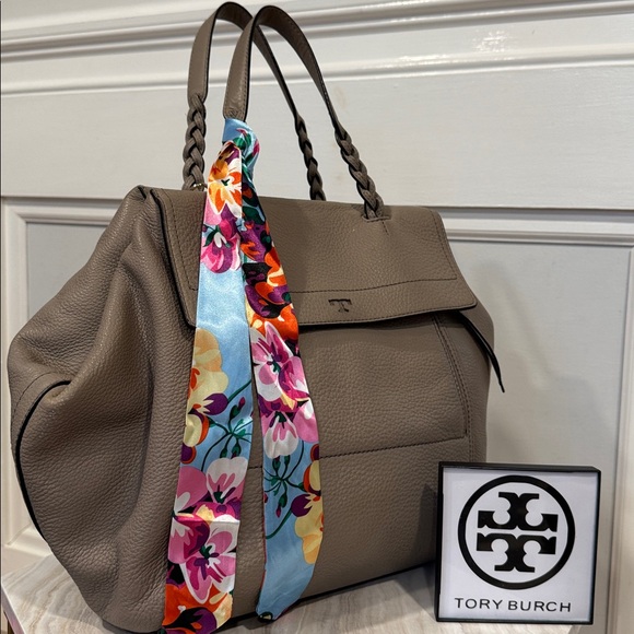 Tory Burch Handbags - Tory Burch Bag Half Moon Taupe Tote